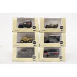 SIX AS NEW AND BOXED OXFORD MILITARY VEHICLES