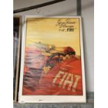 A FRAMED, GRAN PREMIO ITALIAN 1923 FIAT POSTER, 71CM X 58CM