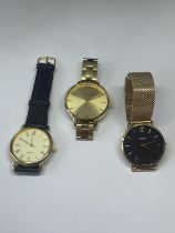 THREE WRIST WATCHES ALL SEEN WORKING BUT NO WARRANTY