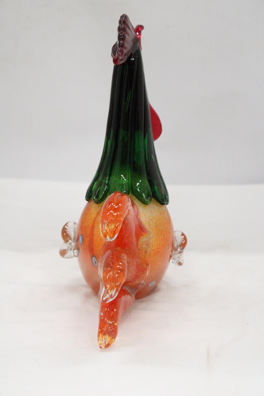 A MURANO GLASS COCKEREL - APPROXIMATELY 27CM X 20CM - Image 3 of 5