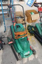 A QUALCAST POWER-TRAK 400 ELECTRIC LAWN MOWER AND AN ELECTRIC HEDGE TRIMMER