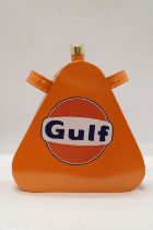 A ORANGE "GULF" OIL CAN