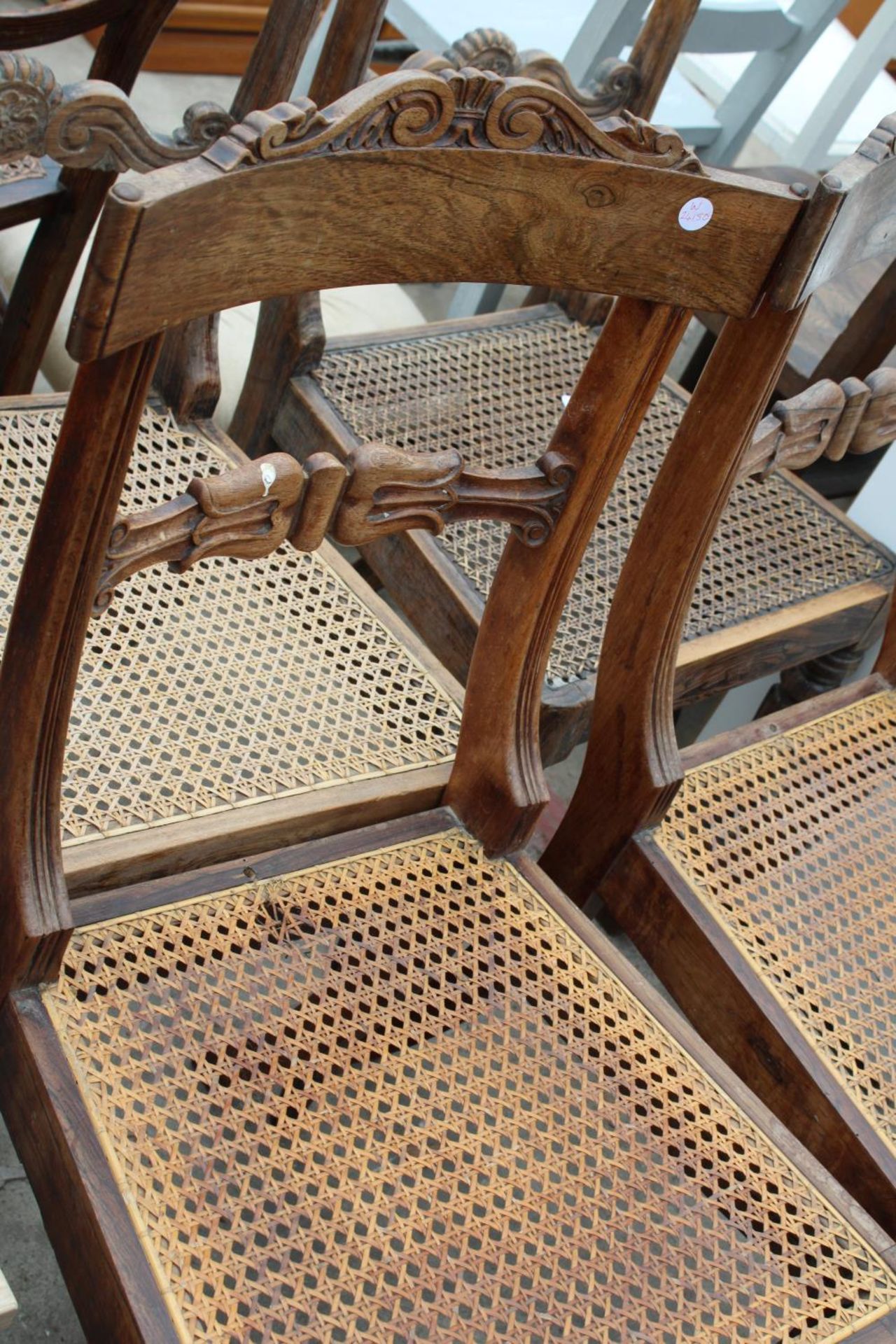 A SET OF FOUR ROSEWOOD WILLIAM IV DINING CHAIRS WITH CANE SEATS - Image 3 of 3