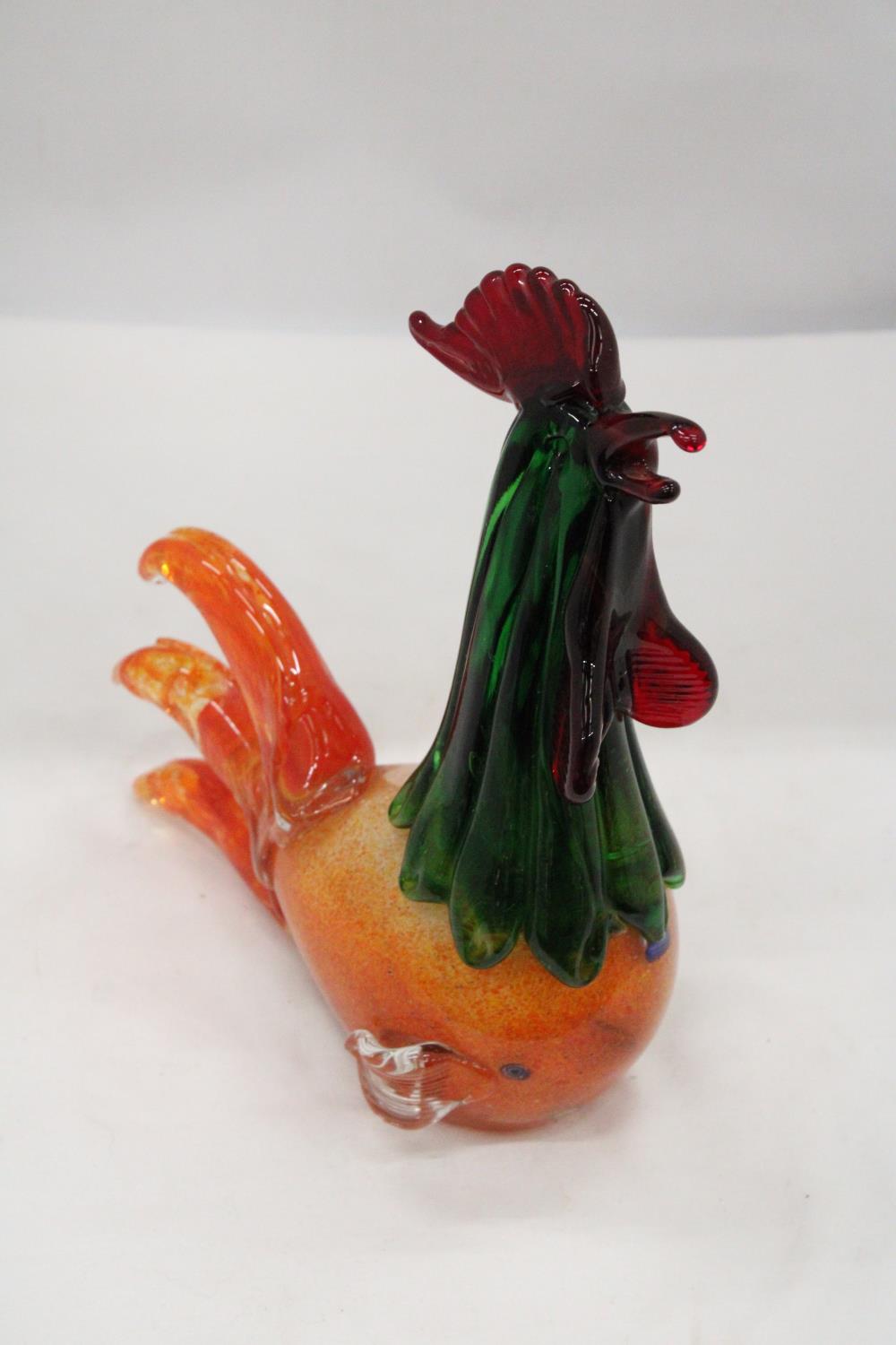 A MURANO GLASS COCKEREL - APPROXIMATELY 27CM X 20CM - Image 5 of 5