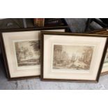 TWO VINTAGE FRAMED PRINTS TAKEN FROM THE ORIGINAL DRAWING, IN THE COLLECTION OF THE DUKE OF