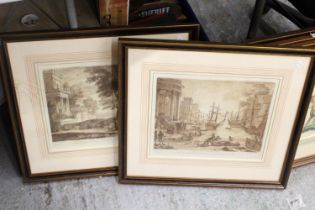 TWO VINTAGE FRAMED PRINTS TAKEN FROM THE ORIGINAL DRAWING, IN THE COLLECTION OF THE DUKE OF