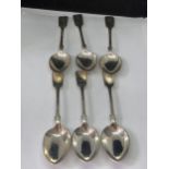 A SET OF SIX VICTORIAN HALLMARKED LONDON SILVER SPOONS GROSS WEIGHT 109 GRAMS