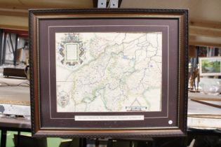 A FRAMED SAXONS MAP OF NORTHAMPTONSSHIRE, BEDFORDSHIRE, CAMBRIDGESHIRE, HUNTINGDONSHIRE AND RUTLAND,