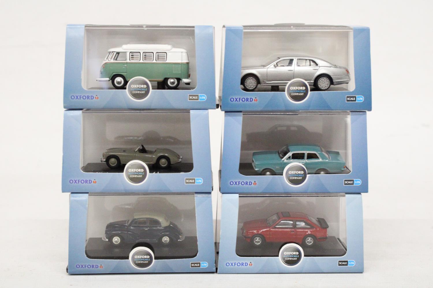 SIX VARIOUS AS NEW AND BOXED OXFORD AUTOMOBILE COMPANY VEHICLES