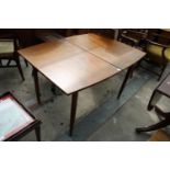 A RETRO TEAK EXTENDING DINING TABLE 48" X 35" (LEAF 18")