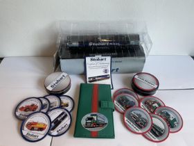 VARIOUS STOBART ITEMS TO INCLUDE A BOXED CLASS 66 EDDIE THE ENGINE (WITH COA), TWO SETS OF SIX