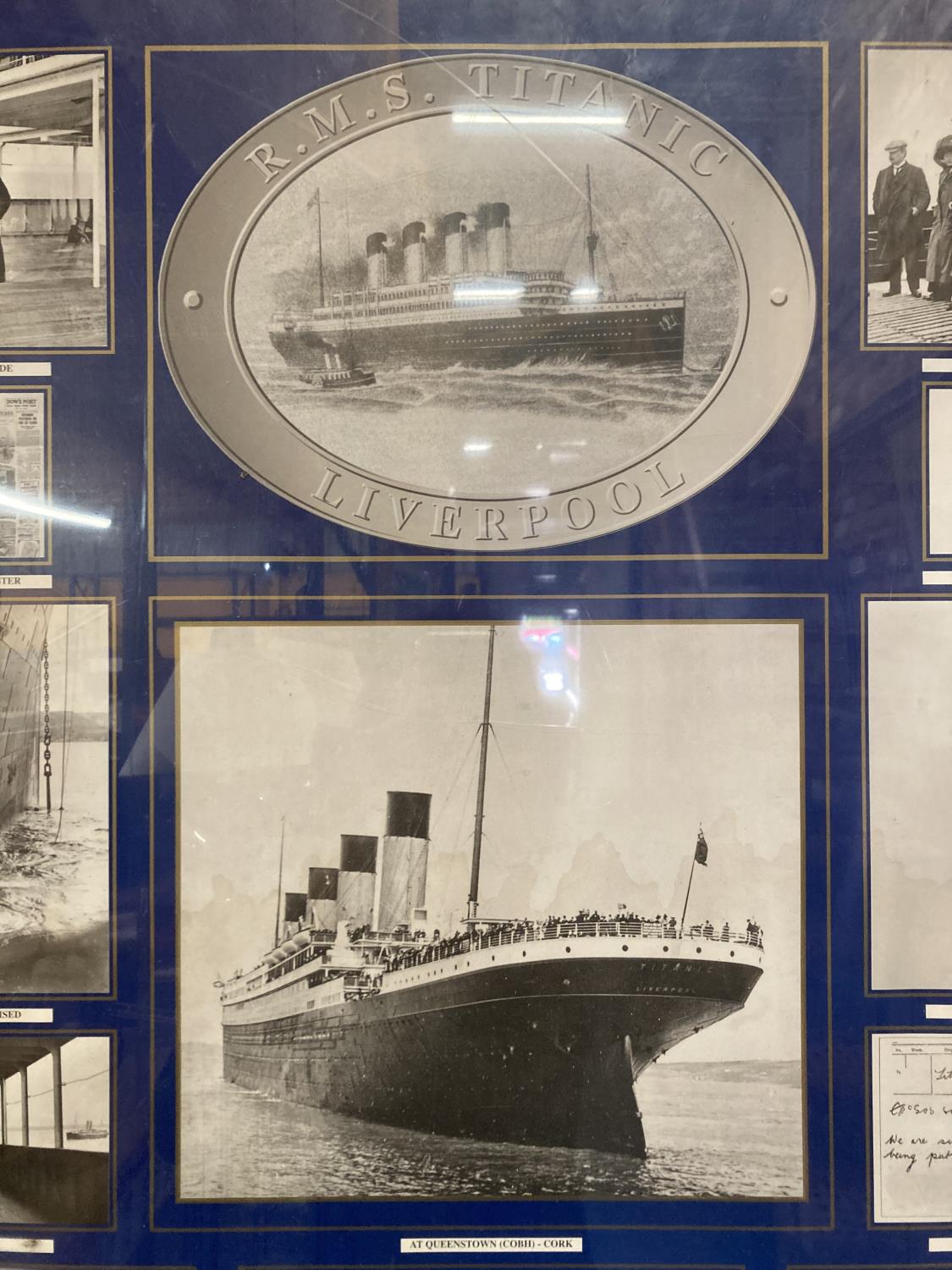 A PERSPEX FRAMED, RMS TITANIC, NEWS FOOTAGE, PHOTOS AND INFORMATION PRINT, 60CM X 80CM - Image 4 of 4