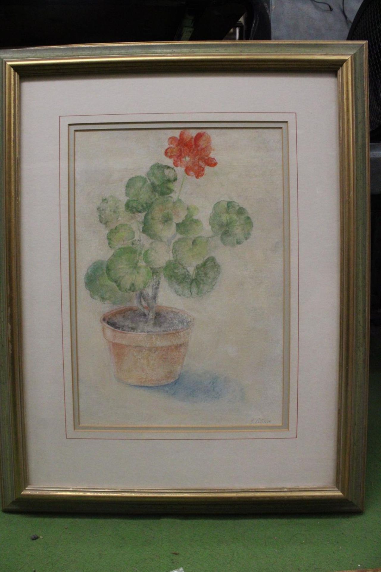 A MIXED MEDIA PICTURE OF A PLANT IN A POT, PLUS A PRINT OF A HORSE FAIR - Image 3 of 4