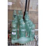 A LARGE ASSORTMENT OF VINTAGE GLASS BOTTLES BEARING VARIOUS LOCAL LOCATIONS TO INCLUDE KNUTSFORD,