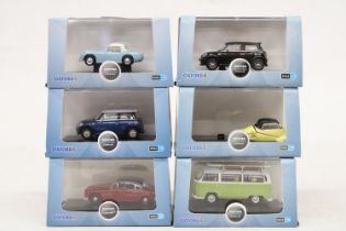 SIX VARIOUS AS NEW AND BOXED OXFORD AUTOMOBILE COMPANY VEHICLES