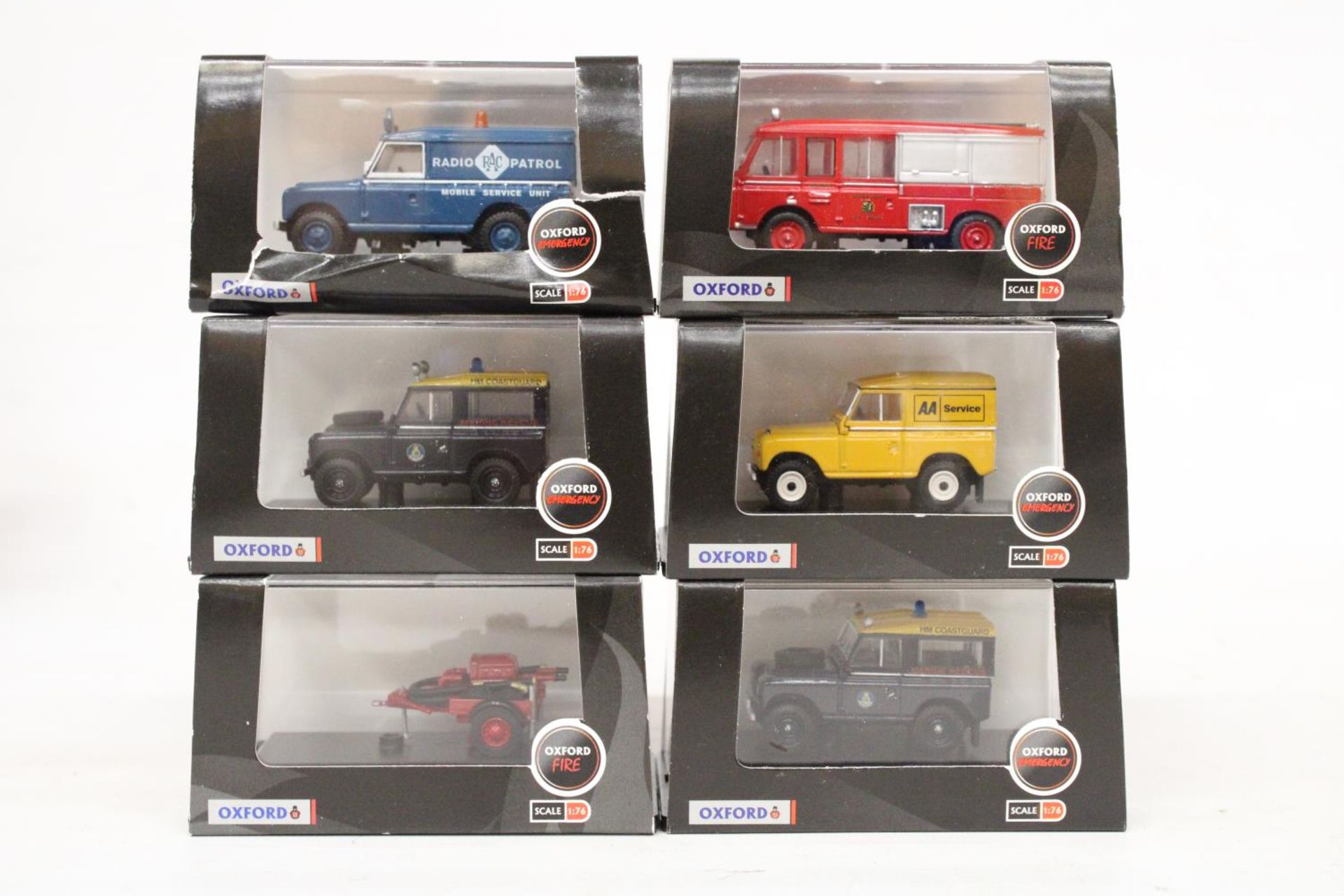 SIX AS NEW AND BOXED OXFORD EMERGENCY VEHICLES