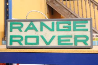 A RANGE ROVER ILLUMINATED LIGHT BOX SIGN - 59.5 X 20 CM