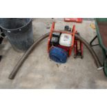 A MACHINE MART PETROL ENGINE WATER PUMP AND A TROLLEY JACK