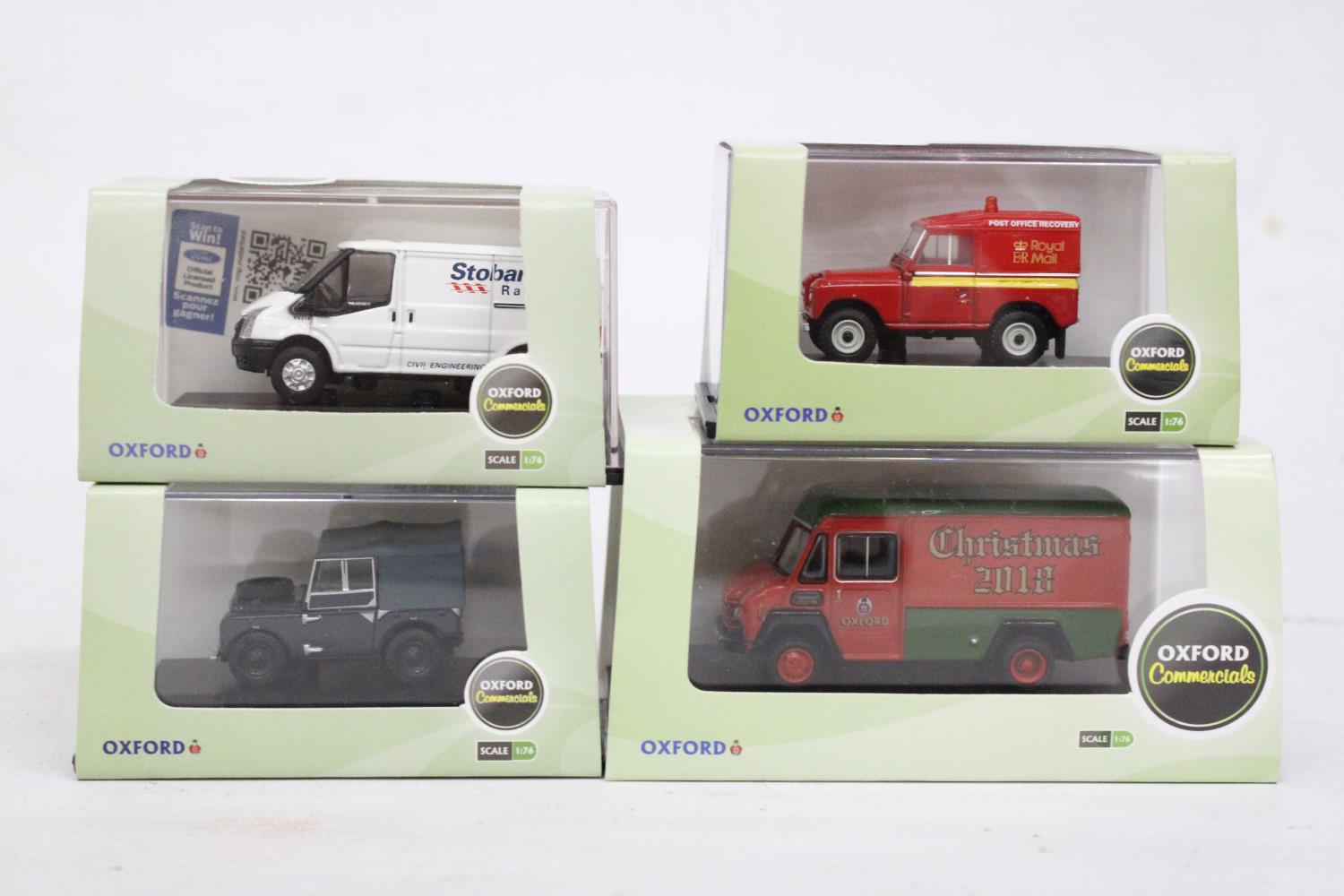 FOUR AS NEW AND BOXED OXFORD COMMERCIAL VEHICLES