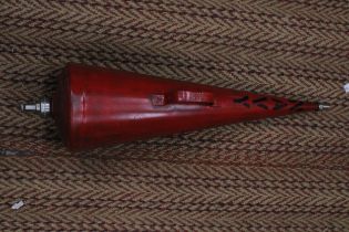 A NAVAL TAPERING CONICAL FIRE EXTINGUISHER FROM DEVONPORT TRAINING SCHOOL - APPROXIMATELY 84CM LONG