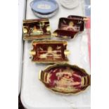 FOUR PIECES OF CARLTON WARE 'ROUGE ROYALE' WITH AN ORIENTAL PATTERN