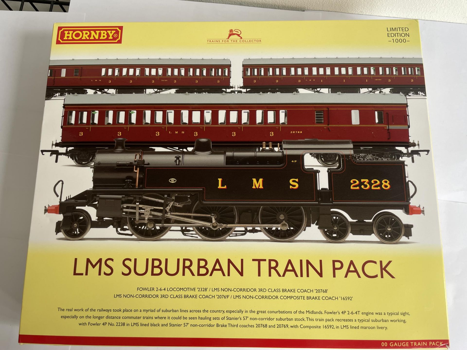 A HORNBY LIMITED EDITION OF 1000 AS NEW AND UNUSED BOXED LMS SUBURBAN TRAIN PACK 00 GAUGE
