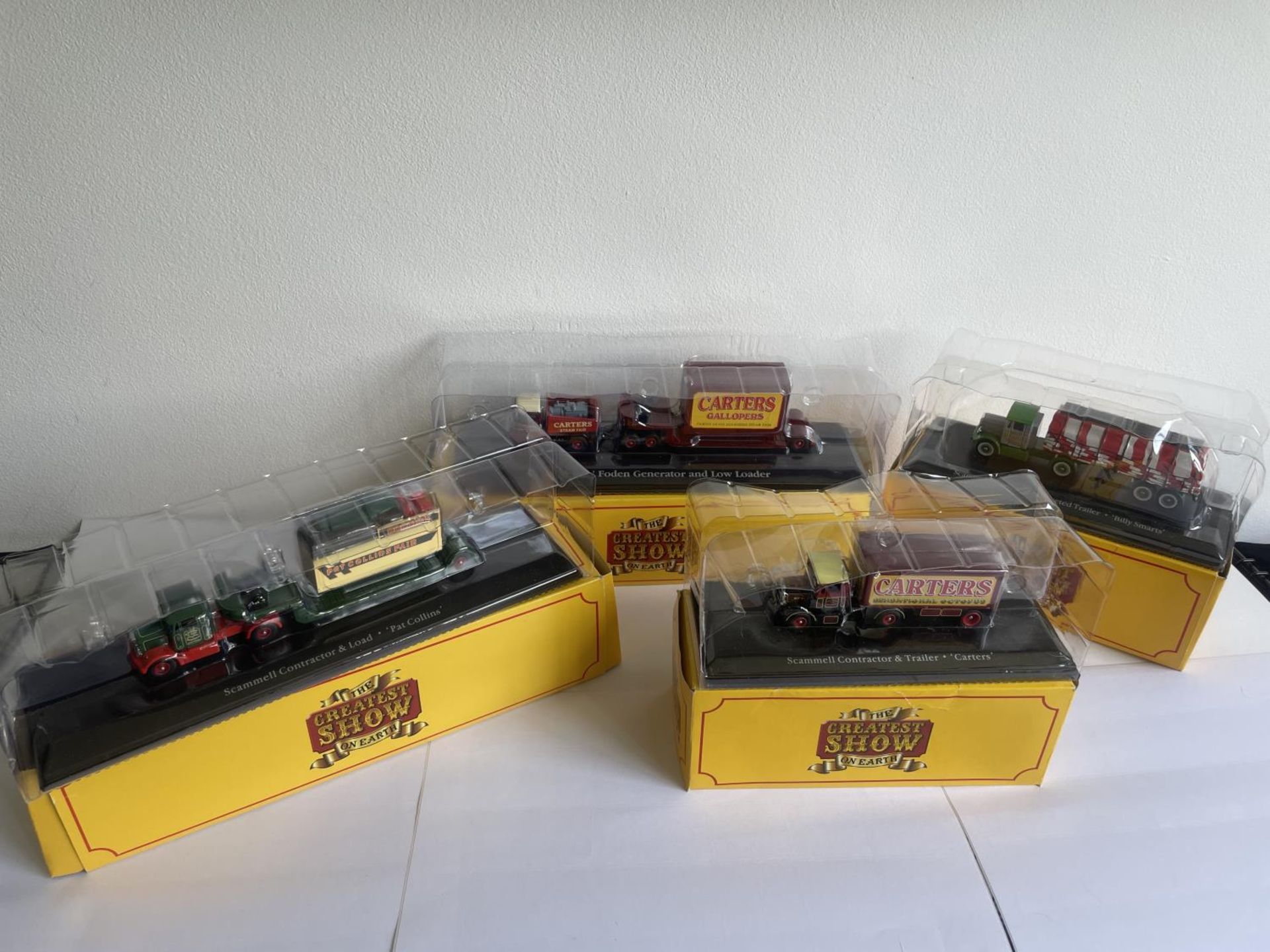 FOUR BOXED THE GREATEST SHOWMAN ON EARTH WAGONS