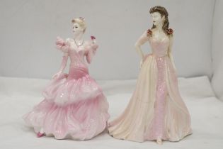 TWO COALPORT LADY FIGURES, BOTH A/F