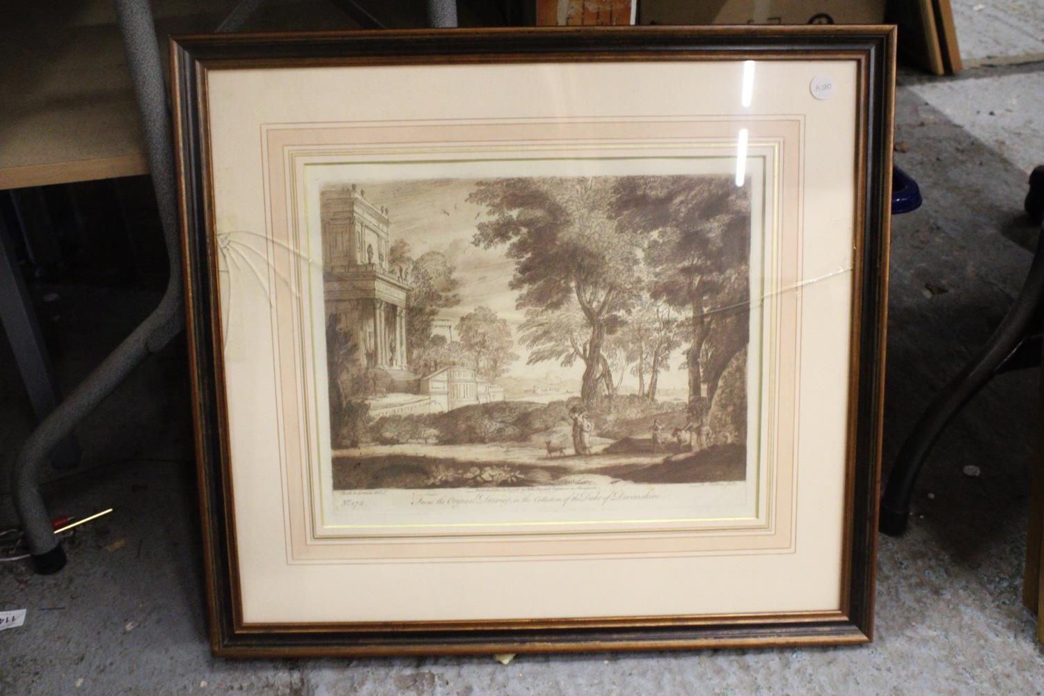 TWO VINTAGE FRAMED PRINTS TAKEN FROM THE ORIGINAL DRAWING, IN THE COLLECTION OF THE DUKE OF - Image 3 of 6