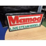 AN ILLUMINATED MAMOD LIVE STEAM MODELS SIGN (L:64.5CM H:30CM)