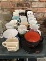 A LARGE QUANTITY OF MUGS TO INCLUDE VW CAMPER VANS, ETC