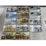 FOURTEEN BOXED HASEGAWA MILITARY HOBBY KITS