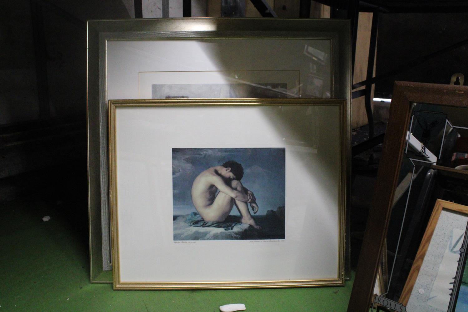 TWO FRAMED PRINTS OF NUDES