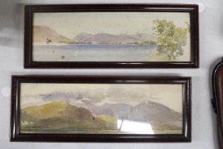 TWO FRAMED VINTAGE WATER COLOURS, BOTH FRAMES STAMPED "GEORGE-HUGHES" FINE ART DEALER, BEWICK HOUSE.