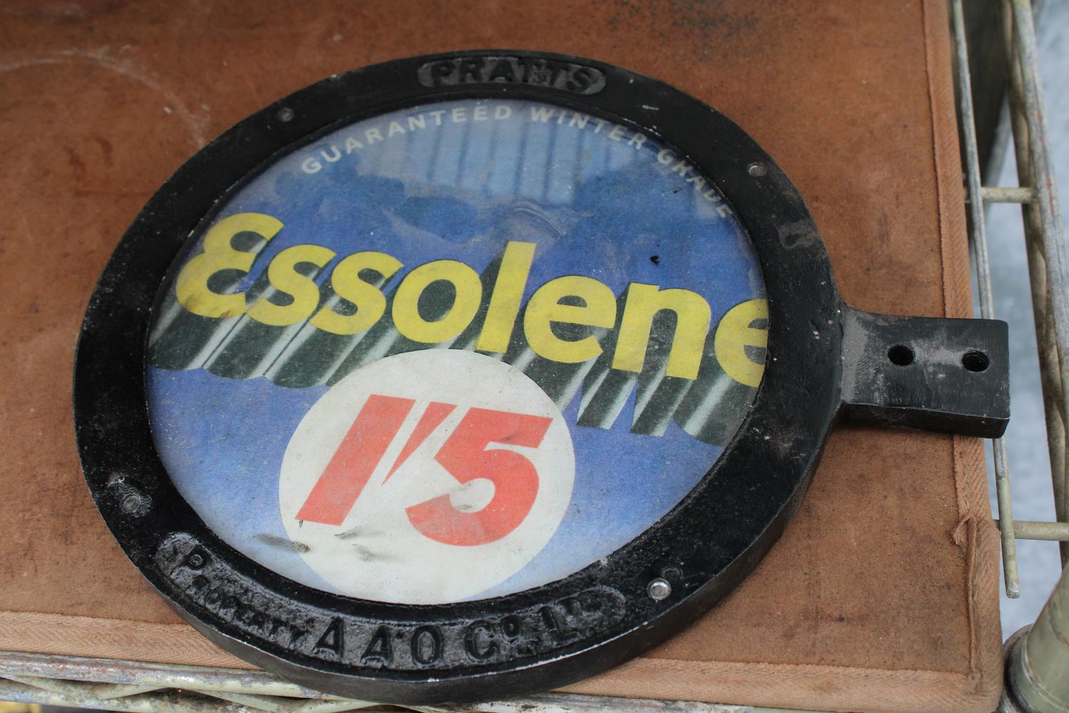 A PRATTS ESSOLENE DOUBLE SIDED PETROL PUMP PLAQUE - Image 4 of 4