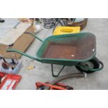 A METAL WHEEL BARROW WITH RUBBER TYRE