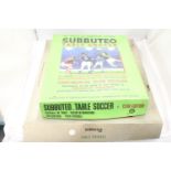 A VINTAGE SUBBUTEO TABLE SOCCER GAME AND SUBBUTEO TABLE CRICKET GAME
