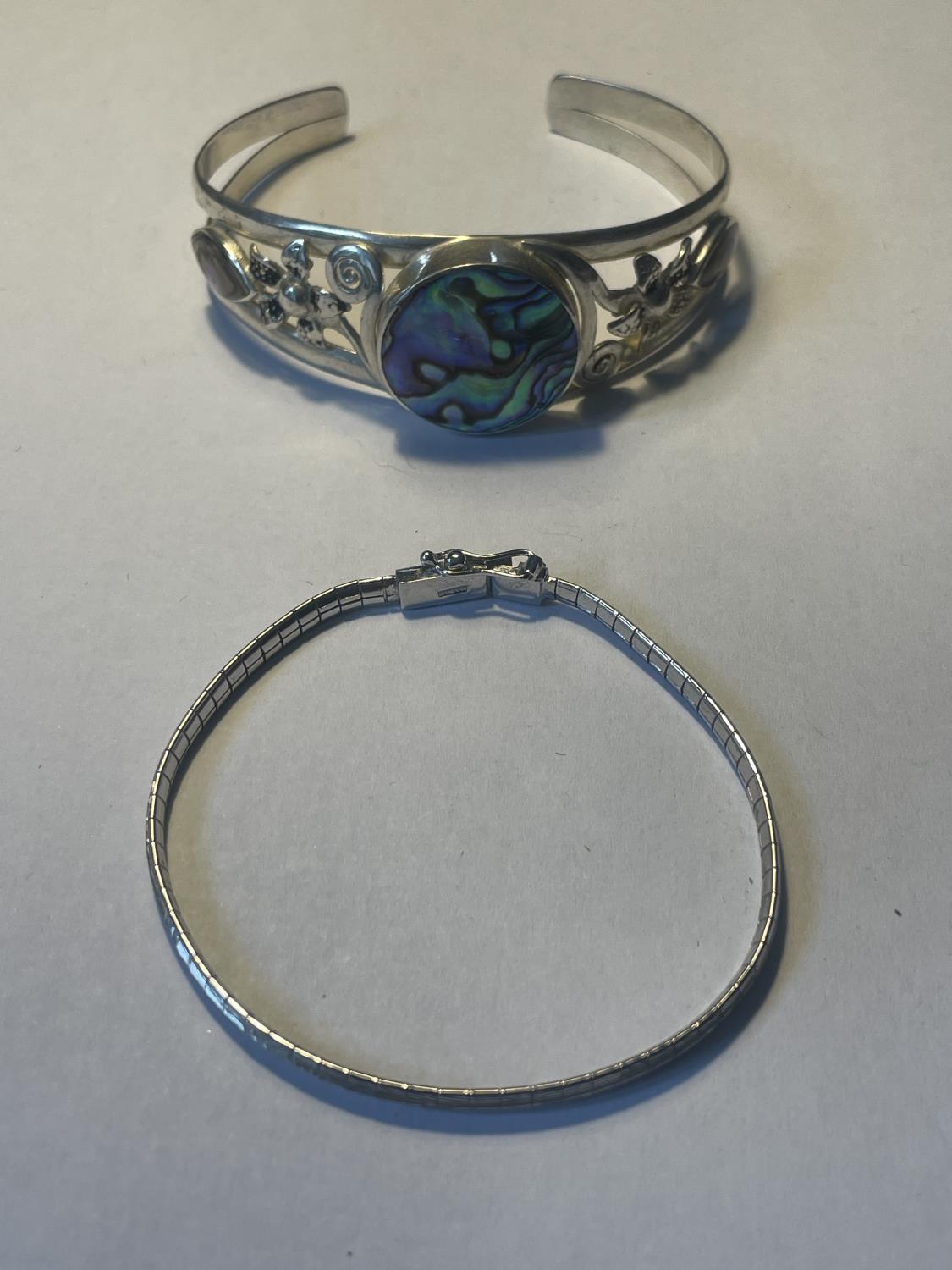 TWO SILVER BANGLES