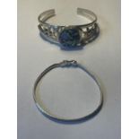 TWO SILVER BANGLES