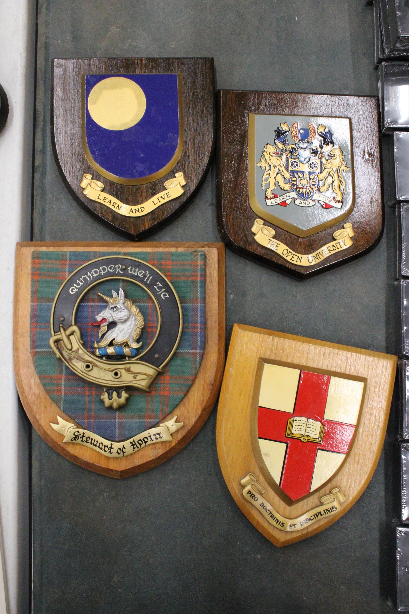 FOUR UNIVERSITY WOODEN WALL PLAQUES