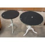 TWO PAINTED TRIPOD TABLES