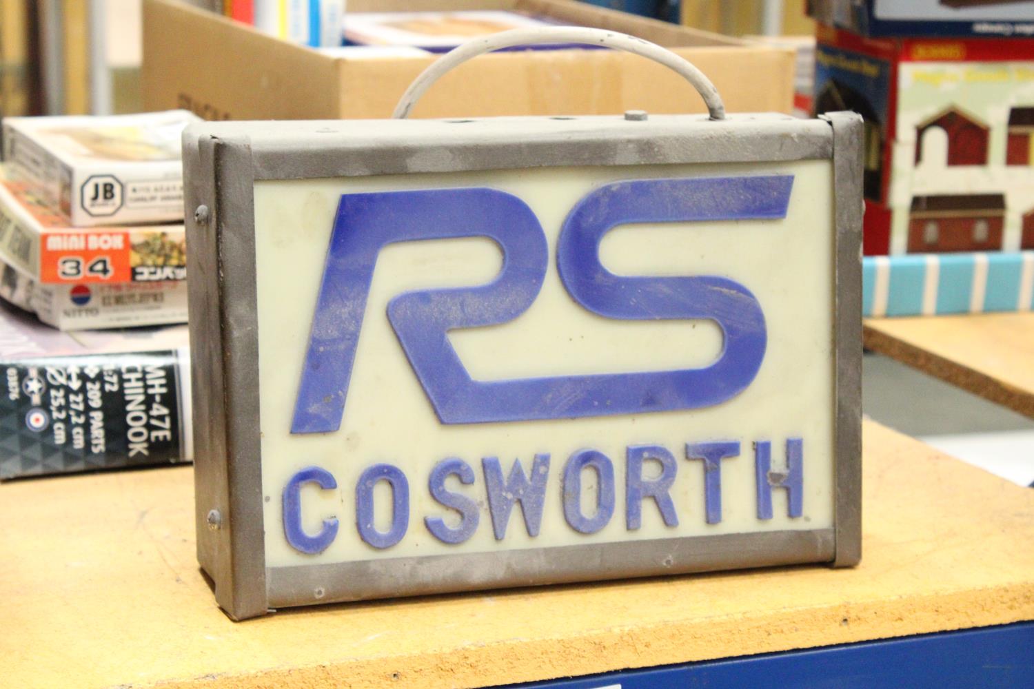 AN RS COSWORTH ILLUMINATED LIGHT BOX SIGN - 30 X 20 CM