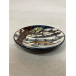 A MOORCROFT FOX IN THE SNOW PIN DISH