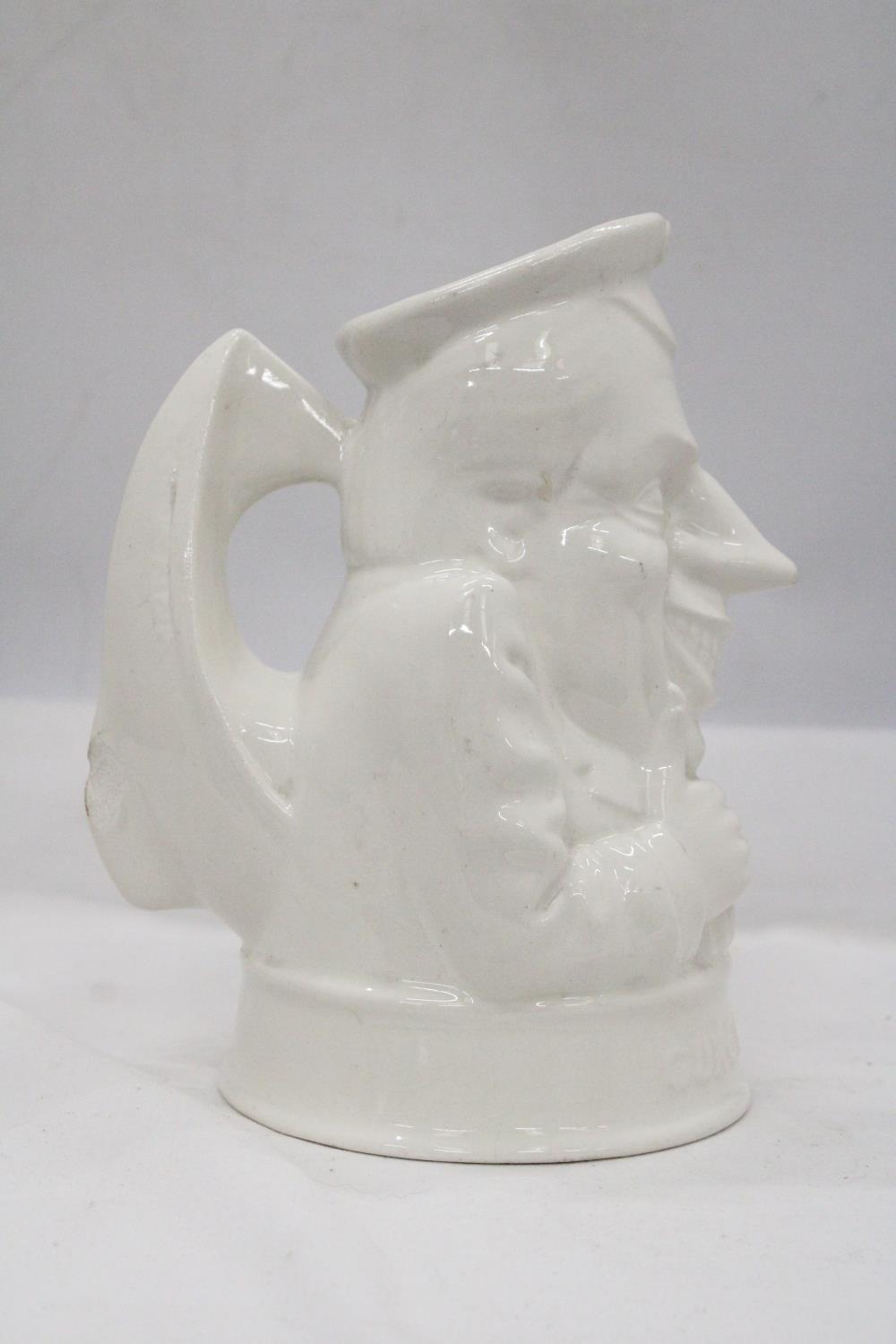 A 1970'S TED HEATH SADLER JUG WITH YACHT SAILS HANDLE - APPROXIMATELY 19CM HIGH - Image 3 of 6