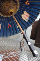 A VINTAGE ORIENTAL PARASOL