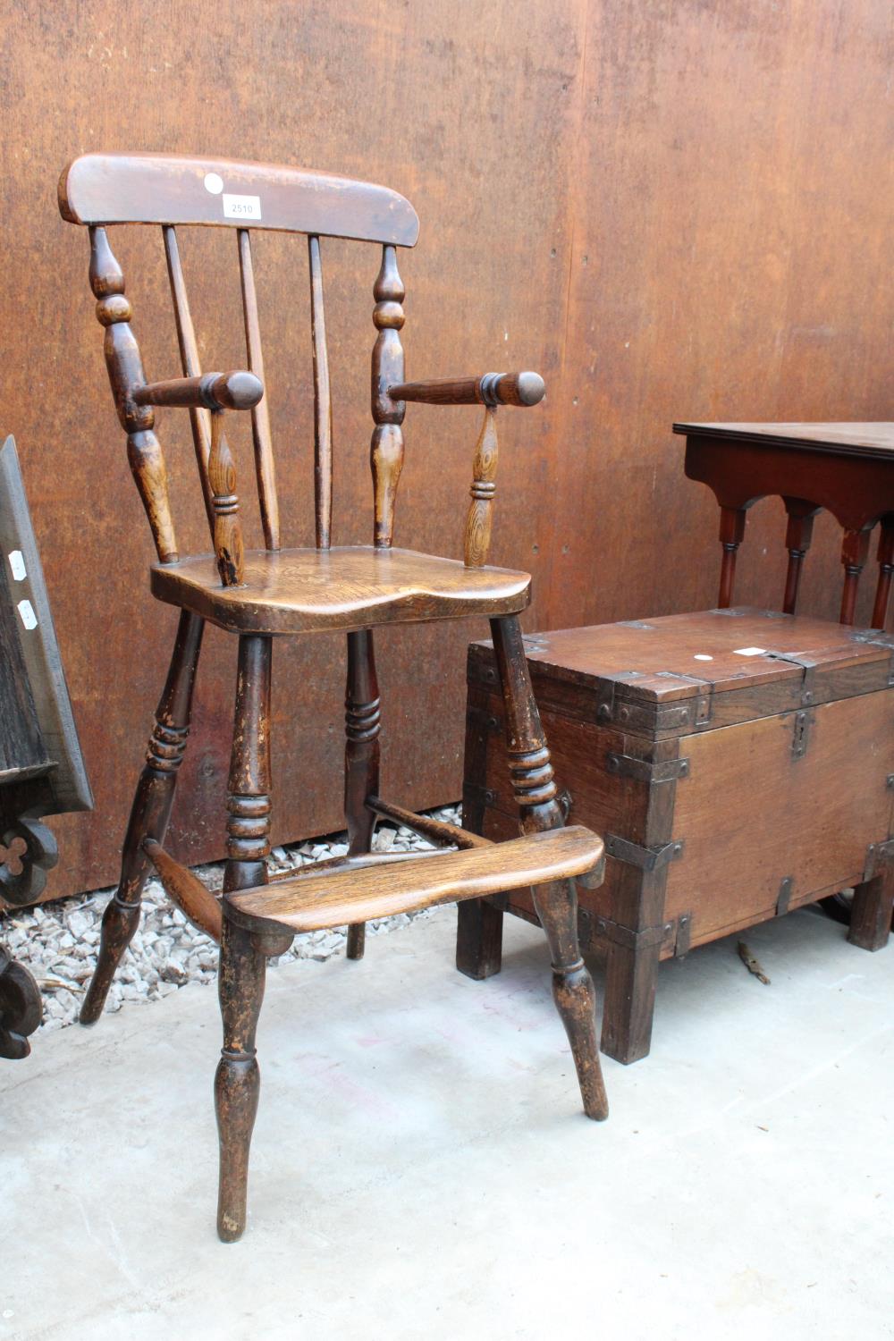 A VICTORIAN ELM AND BEECH CHILD HIGH CHAIR - Image 2 of 2