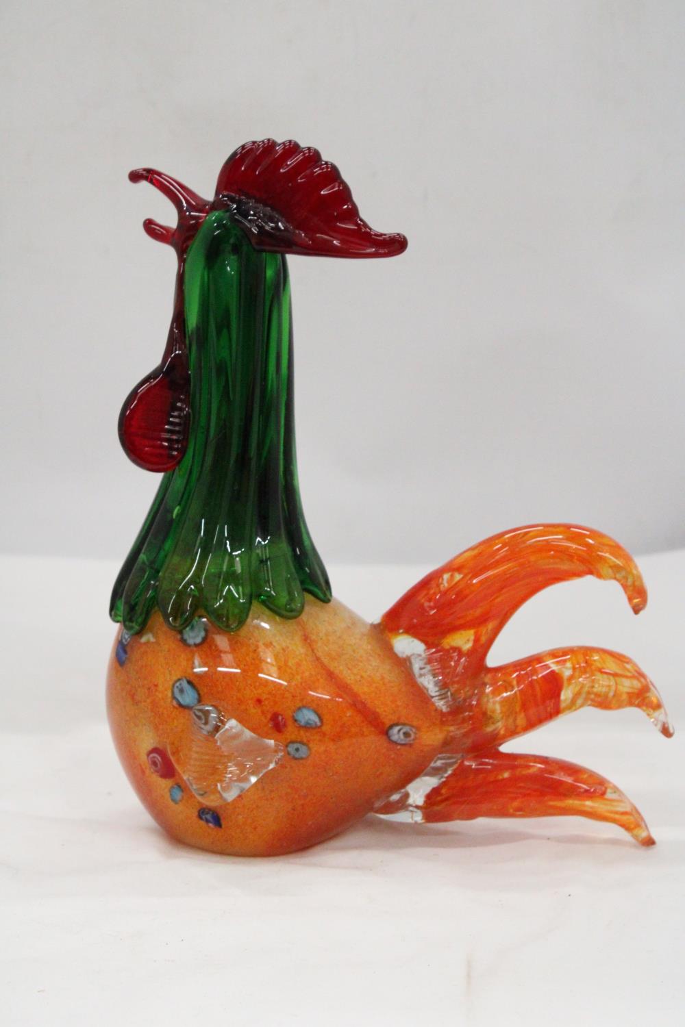A MURANO GLASS COCKEREL - APPROXIMATELY 27CM X 20CM - Image 2 of 5