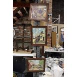 THREE FRAMED PRINTS OF STREET SCENES