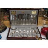 A VINERS TRADITIONAL BEAD 58 PIECE CANTEEN OF CUTLERY FOR 8 PERSONS GUILD SILVER COLLECTION IN CASED