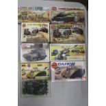 EIGHT BOXED AIRFIX MODEL MIXED MILITARY VEHICLES